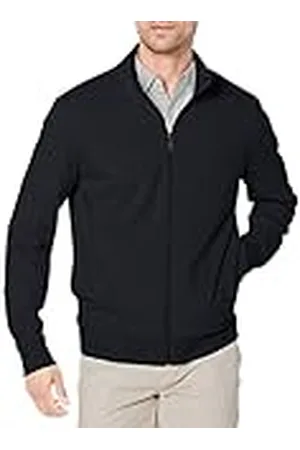 Amazon Sudadera Ligera de Felpa con Cremallera Completa y Cuello Perkins Hombre, , XL