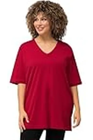 Ulla Popken T-shirt V-ausschnitt, Camiseta para Mujer, Rojo (Mohn), 46-48
