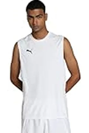 PUMA TeamGOAL Sleeveless Jersey Camiseta de Futbol, Hombre, White Black-Feather Gray, XXL