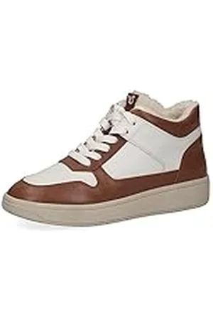 Caprice 9-26106-41, Botines planos con cordones con forro cálido para Mujer, Marrón (Cognac/White), 38 EU