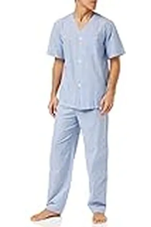 Fruit Of The Loom Broadcloth-Conjunto de Pijama de Manga Corta y Pantalones Largos Juego, , XL para Hombre