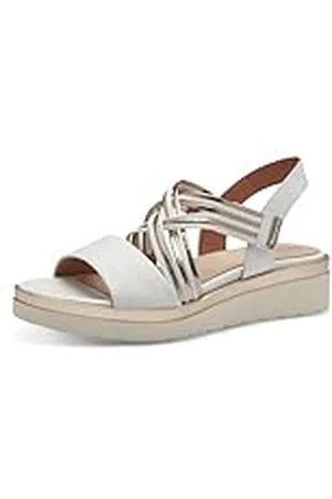 Tamaris Comfort 8-88707-42 152 White/Rosegold Wedge Plateau Sandale Komfortable Mehrweite Alltagsschuh Festlich Elegant, Sandalias Planas Mujer, Blanco, Oro Rosa, 37 EU Ancho