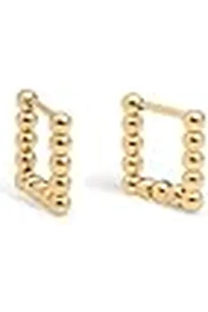 SINGULARU Pendientes Mila Dots - Pendientes en Acero con Acabado en Baño de 18Kt - Pendientes Aro Cuadrados con Cierre Congo/Click - Joyas Para Mujer - Varios Acabados