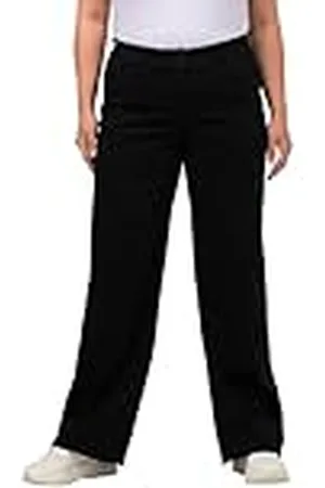 Ulla Popken Vaqueros Anchos, Pantalones Mujer, Negro, 36W / 30L