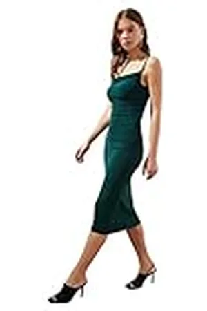 Trendyol Bodycon Mini Dress Vestido, Verde Esmeralda, M para Mujer