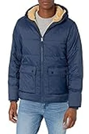 Amazon Chaqueta Acolchada Resistente a la Lluvia de Manga Larga y Forro Polar Hombre, , XS