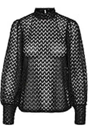 VERO MODA Vmbecca-Top de Encaje de Cuello Alto Blusa de Manga Larga, , XS Mujeres