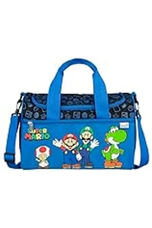 SCOOLI Bolsa de Deporte Infantil Super Mario - 23 x 35 x 16 cm - Compartimento Principal Espacioso - Bandolera Ajustable - Accesorios para el Colegio - Bandolera