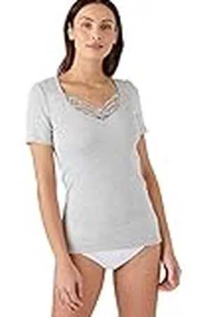 Damart Camiseta de Manga Corta de canalé Fino guipur Thermolactyl Ropa Interior, , XL para Mujer