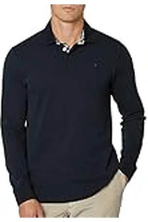 Hackett Rubgy Ribete Tejido Camisa de Polo, Verde (Verde Oscuro), S para Hombre