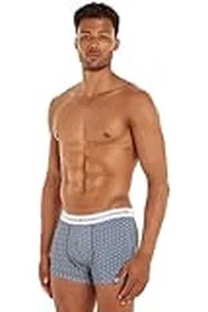 Tommy Hilfiger Pack de 3 Calzoncillos Bóxer para Hombre Algodón Elástico, Multicolor (Crop Geo/Well Water/Desert Sky), S