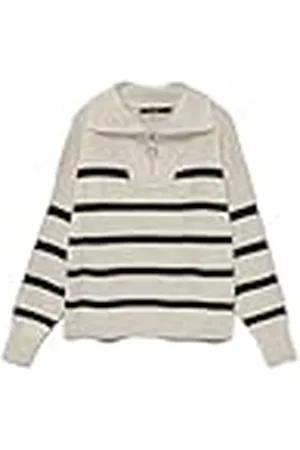 VERO MODA Vmsaba Stripe LS Blusa de Cuello Alto Ga Noos Suéter, , M para Mujer