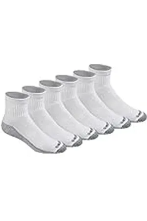 Dickies White with Grey Sole Hombre Dri-Tech Quarter Suela Gris Zapato 6-12 Calcetín 10-13, , L (Pack de 6)