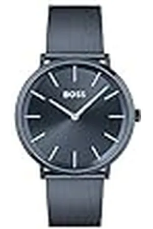 HUGO BOSS Reloj Analógico de Cuarzo para Hombre Colección SKYLINER con Correa de Malla de Acero Inoxidable Azul - 1513827