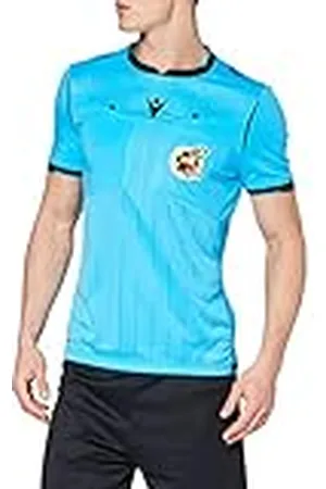 macron Rfef 20 Match Day Man Shirt Referee SS Nsky/Blk Sr Camiseta árbitro Azul neón Real Federación Española de Fútbol, Hombre, M