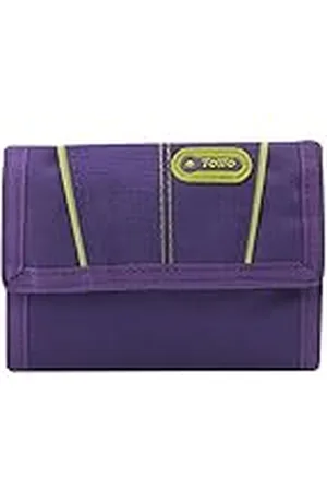 TOTTO Cartera Juvenil, Modelo UBA, con Sistema de Bloqueo RFID, con 10 Organizadores, Billetera y Tarjetero, Tamaño Compacto, Cierre de Solapa con Velcro, Versátil y Resistente, Color Morado