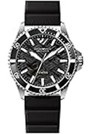 Emporio Armani Reloj Hombre, Movimiento automático de tres manecillas, 42mm caja de acero con correa de silicona, AR60062