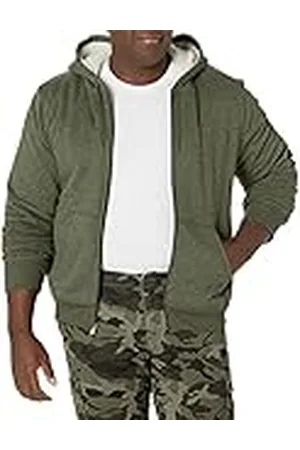 Amazon Sudadera con capucha de forro polar y cremallera completa, con forro sherpa Hombre, , L