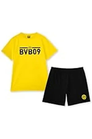 Borussia Dortmund BVB Schlafanzug , Shirt, Hose, exklusive Kollektion, BVB09 Schriftzug, 100% Baumwolle, Kurz Fútbol, Unisex – Erwachsene, M