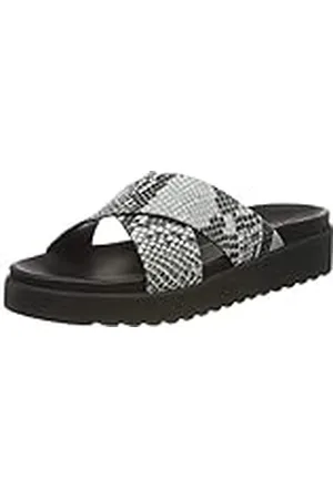 Buffalo Javia, Sandalias Planas Mujer, Negro/Blanco, 36 EU