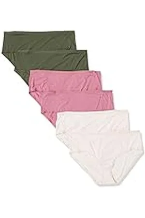Amazon Ropa interior de corte medio alto (disponible en tallas grandes) Mujer, Pack de 6, , XL Grande