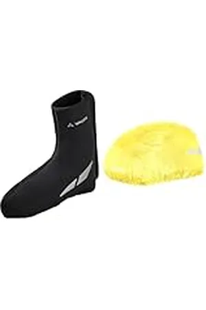 Vaude Set: Cubrezapatos + Gorra, Negro/Amarillo Set, 40/43 EU