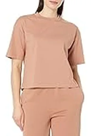 Amazon Camiseta Cuadrada Holgada con Hombro bajo y de Manga Corta de algodón orgánico (Disponible en Tallas Grandes) Mujer, , L