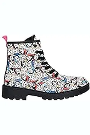 Geox J Casey Girl D, Botines Niñas, Blanco (White/Multicolor), 37 EU