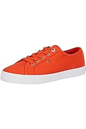 Tommy Hilfiger Mujer Vulcanized Sneaker Essential Vulcanized Zapatillas, Naranja (Deep Orange), 42 EU