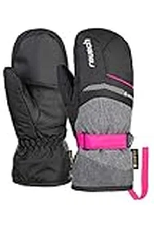 Reusch Bolt GTX Junior Mitten - Manoplas Unisex con Membrana Gore-Tex, Color Negro, Mezcla y Rosa Brillante, 5,5