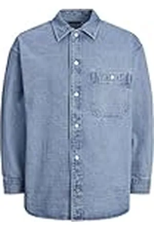 JACK & JONES Jorsantorini Denim Overshirt LS Camisa de Manga Larga, , S para Hombre