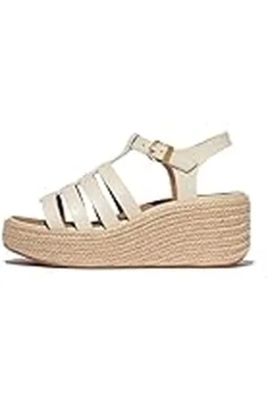 FitFlop Platfforms Espadr. Leather Fisherman Wedge Sandals, Sandalias con cuña Mujer, , 40 EU