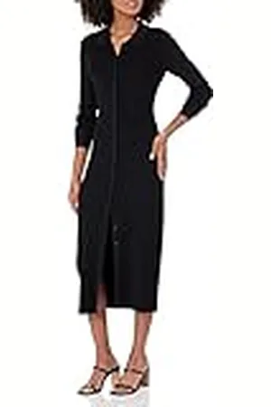 THE DROP Vestido para Mujer, Jaxon Vestido Abotonado de Punto Acanalado, , S