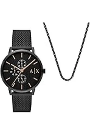 Armani Exchange Reloj Analógico para Hombres de Cuarzo con Correa en Acero Inoxidable AX7162SET