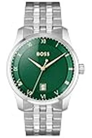 HUGO BOSS Reloj con Movimiento de Cuarzo de Tres Manecillas para Hombre Colección Principle con Correa de Acero Inoxidable Plateada - 1514124