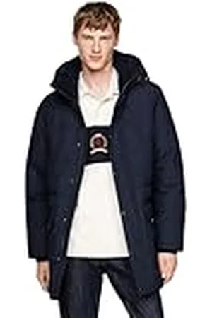 Tommy Hilfiger Abrigo de Plumas Hombre Rockie Utility Parka con Botonera, Azul (Desert Sky), M