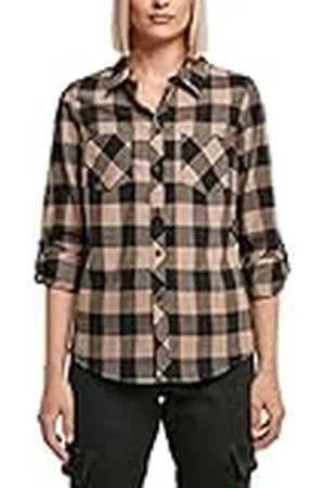 Urban classics Camiseta de Franela para Mujer Turnup Checked Camisa, , XS