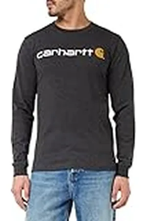Carhartt Hombre, Camiseta De Manga Larga Con Logotipo Gráfico, Tejido Grueso, Ajuste Ligeramente Holgado, , S