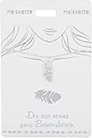 Depesche 4710-013 - Collar con colgante de pluma bañado en , longitud variable (42 cm + 5 cm)