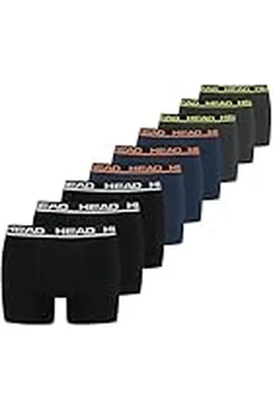 Head Boxer, Negro/Azul/Gris, S (Pack de 9) para Hombre