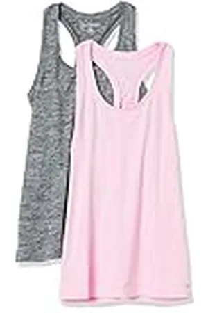 Amazon Camiseta Deportiva, Ligera y Elástica de Secado Rápido y Tirantes (Disponible en Talla Extragrande) Mujer, Pack de 2, , L