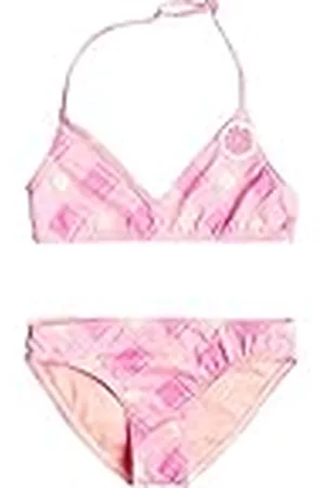 Roxy Flower Plaid - Conjunto de bikini triangular para Chicas 2-7
