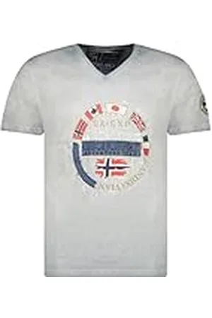 Geographical Norway Jarico Men Camisetas, Gris, L para Hombre