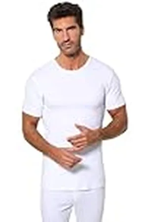 Abanderado Camiseta térmica de manga corta y cuello redondo Algodón de invierno Hombre x1, , L