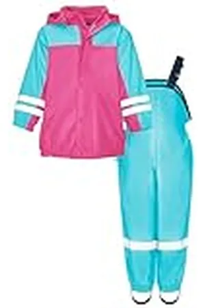 Playshoes Rain Suit with Fleece Lining Chaqueta y Pantalones para Lluvia, , 128 Unisex niños