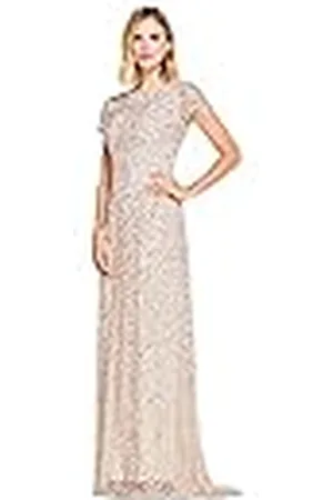 Adrianna Papell Vestido de lentejuelas de manga corta para mujer, , 12