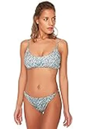 Trendyol Estampado Python. Parte Inferior de Bikini, Multicolor, 44 para Mujer
