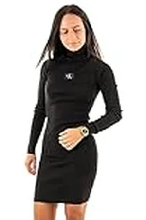 Calvin Klein Jeans Badge Roll Neck Sweater Dress J20J221690 Vestidos de Punto, , XS para Mujer