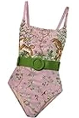 averie One-Piece Swimsuit Belted Traje de baño de una Pieza, Rosa, XXL para Mujer