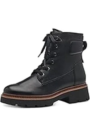 Tamaris Mujer Botines, señora Botas Militares,Botas,Medias Botas,Botines,Botas de Cordones,Black,36 EU
